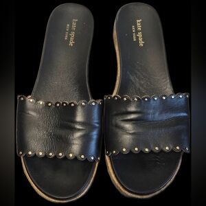 Kate Spade New York Princess Goth Leather Studded Zeena Sandal Slides US 9